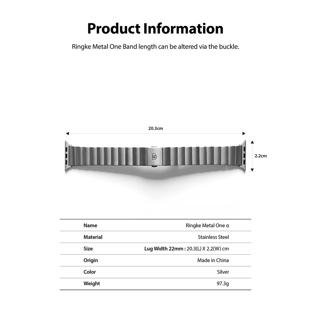 Apple Watch 49·46·45·44·42 mm | Metal One Band α - Silver - Image 9