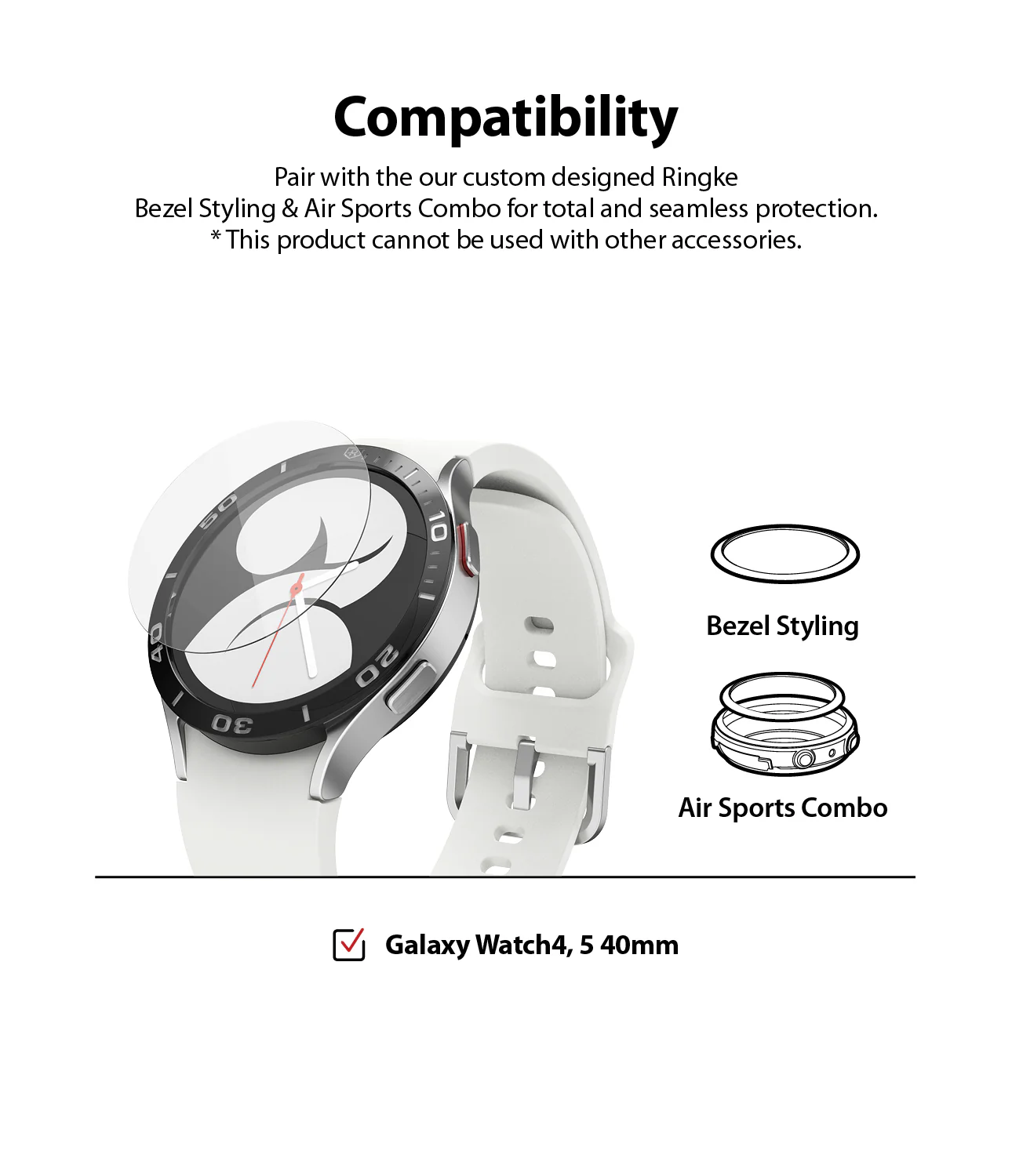 Galaxy Watch 5/4 40mm Screen Protector for Bezel Styling | Glass - R2 - Image 9